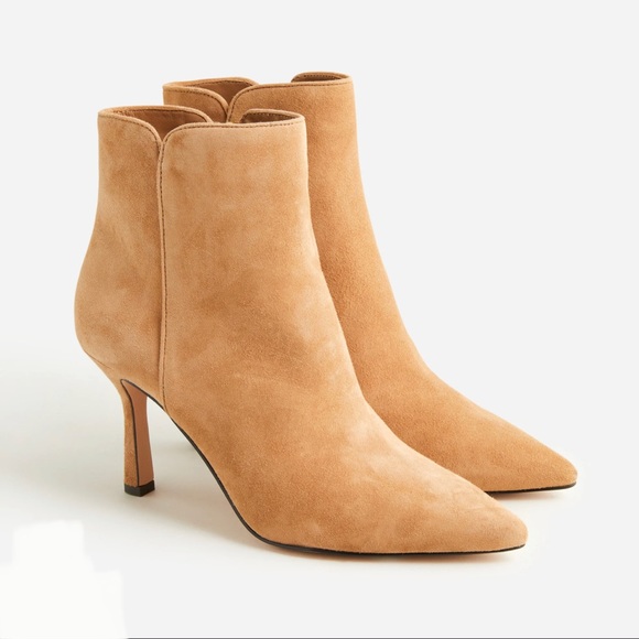 J. Crew Shoes - NIB J. Crew Kid Suede w/ Piping Lady Ankle Boots in Café Latte, Size 9